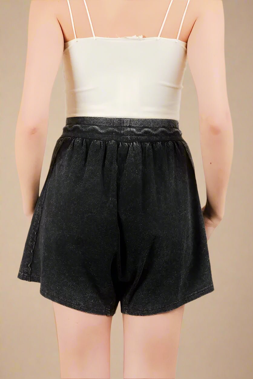 Very J - Washed Charcoal Drawstring Shorts
