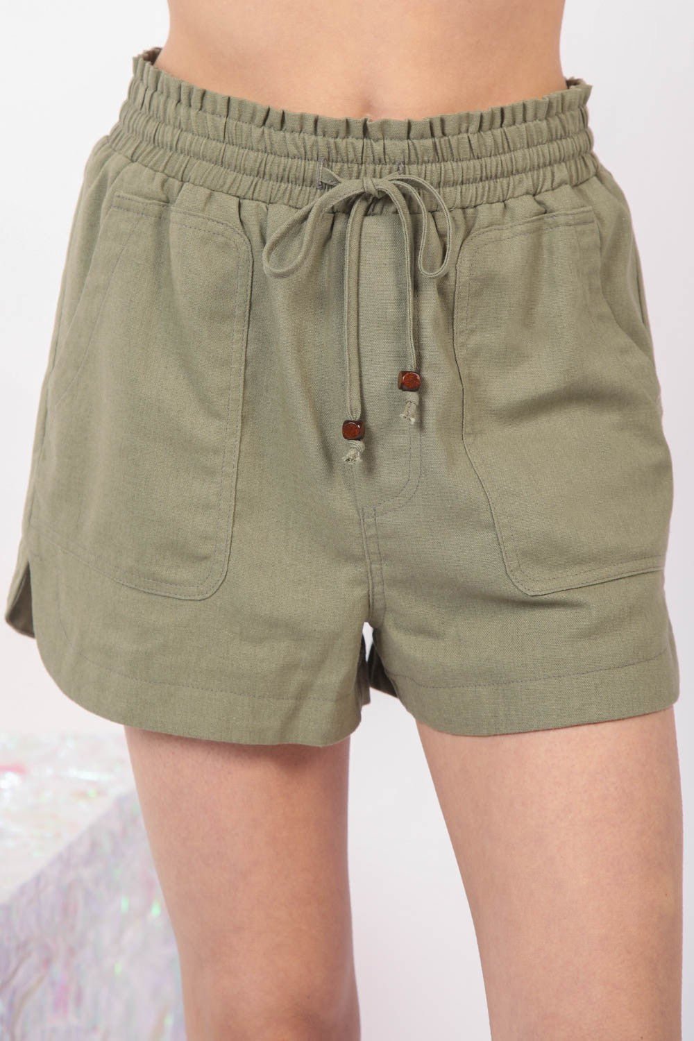 Very JDrawstring Waist Shorts in Olive