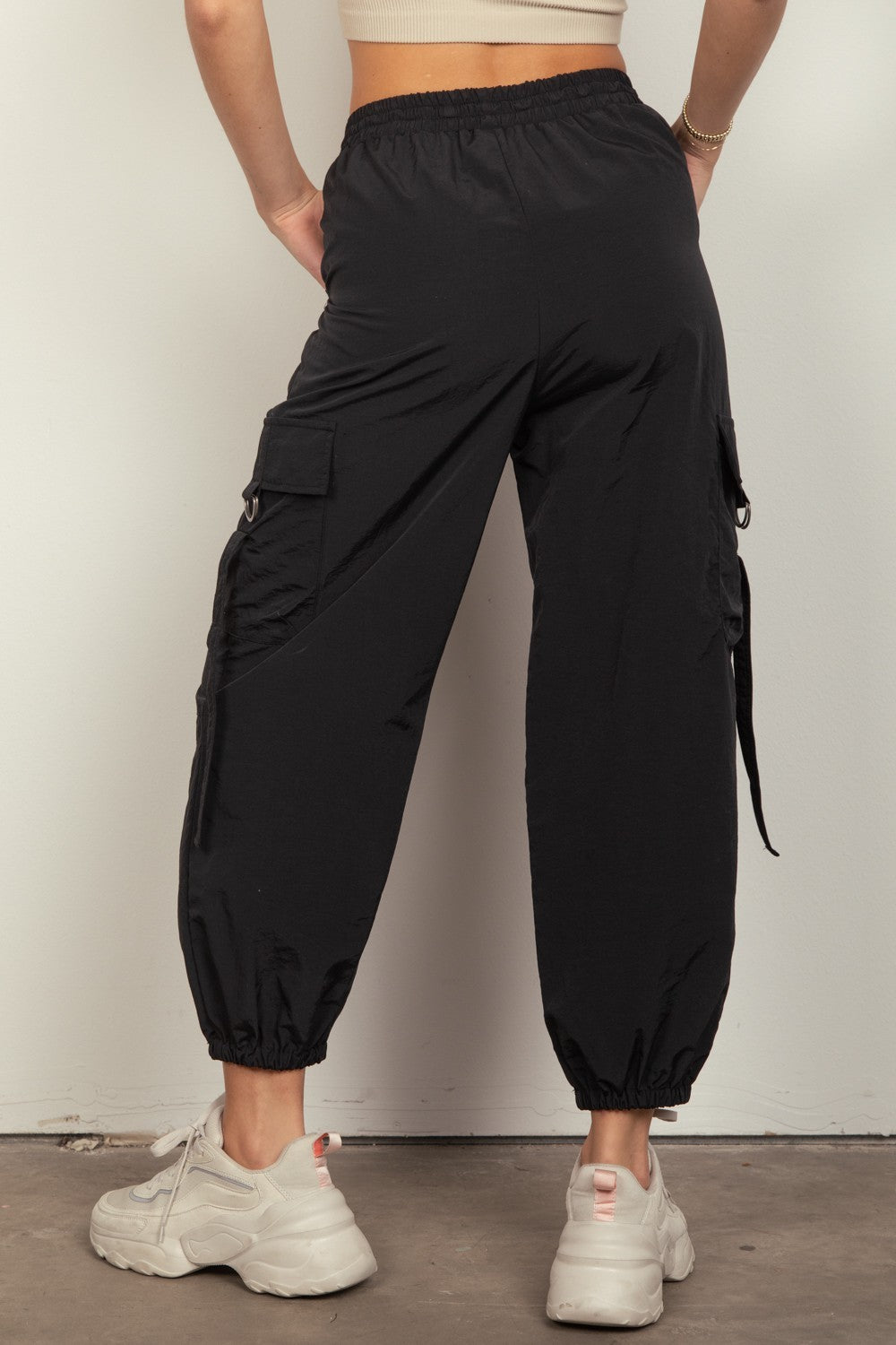 Very JElastic Waist Cargo Joggers in Black