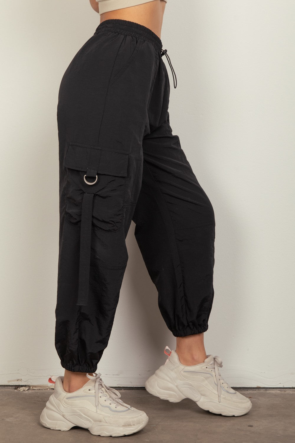 Very JElastic Waist Cargo Joggers in Black