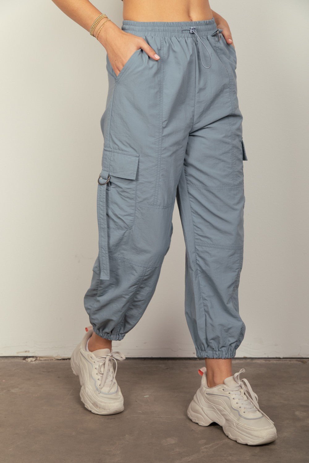 Very JElastic Waist Cargo Joggers in Denim Blue