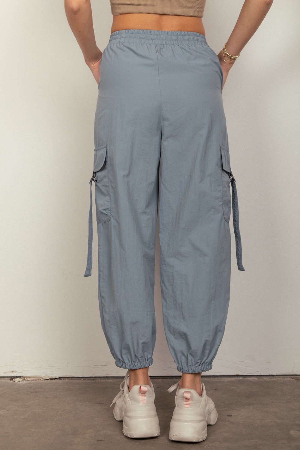 Very JElastic Waist Cargo Joggers in Denim Blue