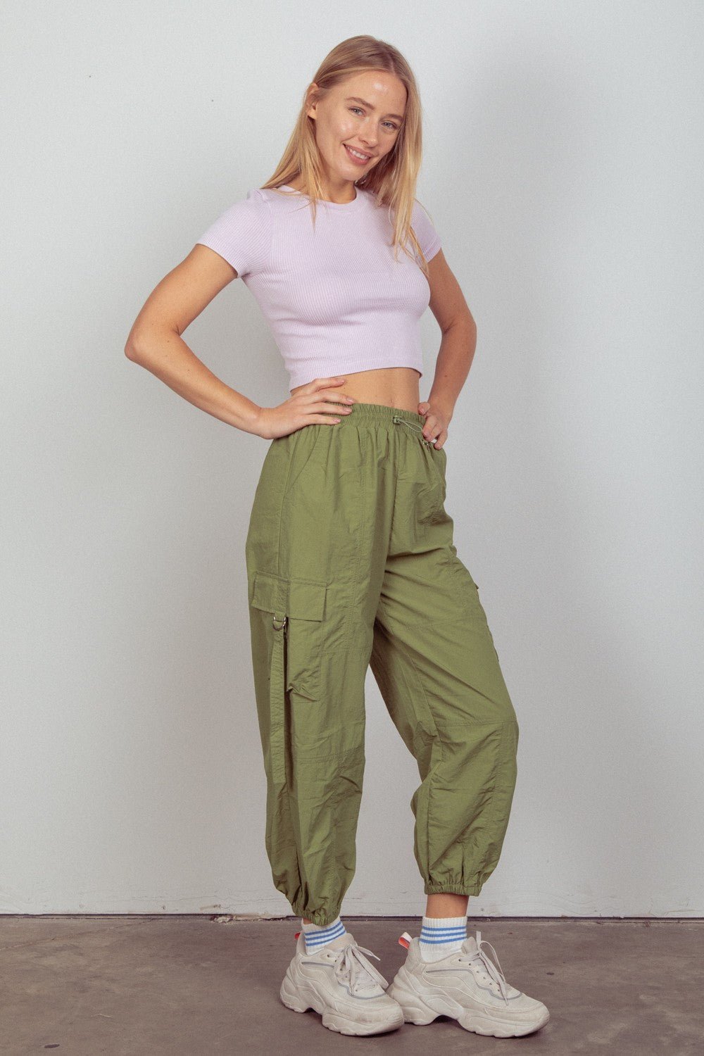 Very JElastic Waist Cargo Joggers in Olive