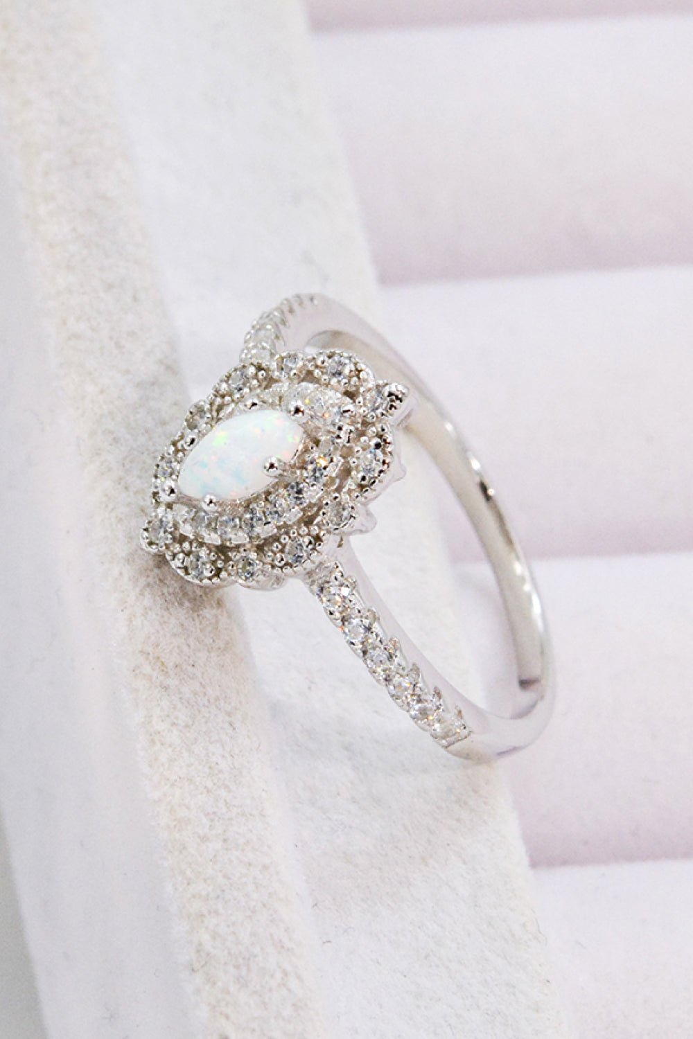 Vintage Silver Opal and Zircon RingRingBeach Rose Co.