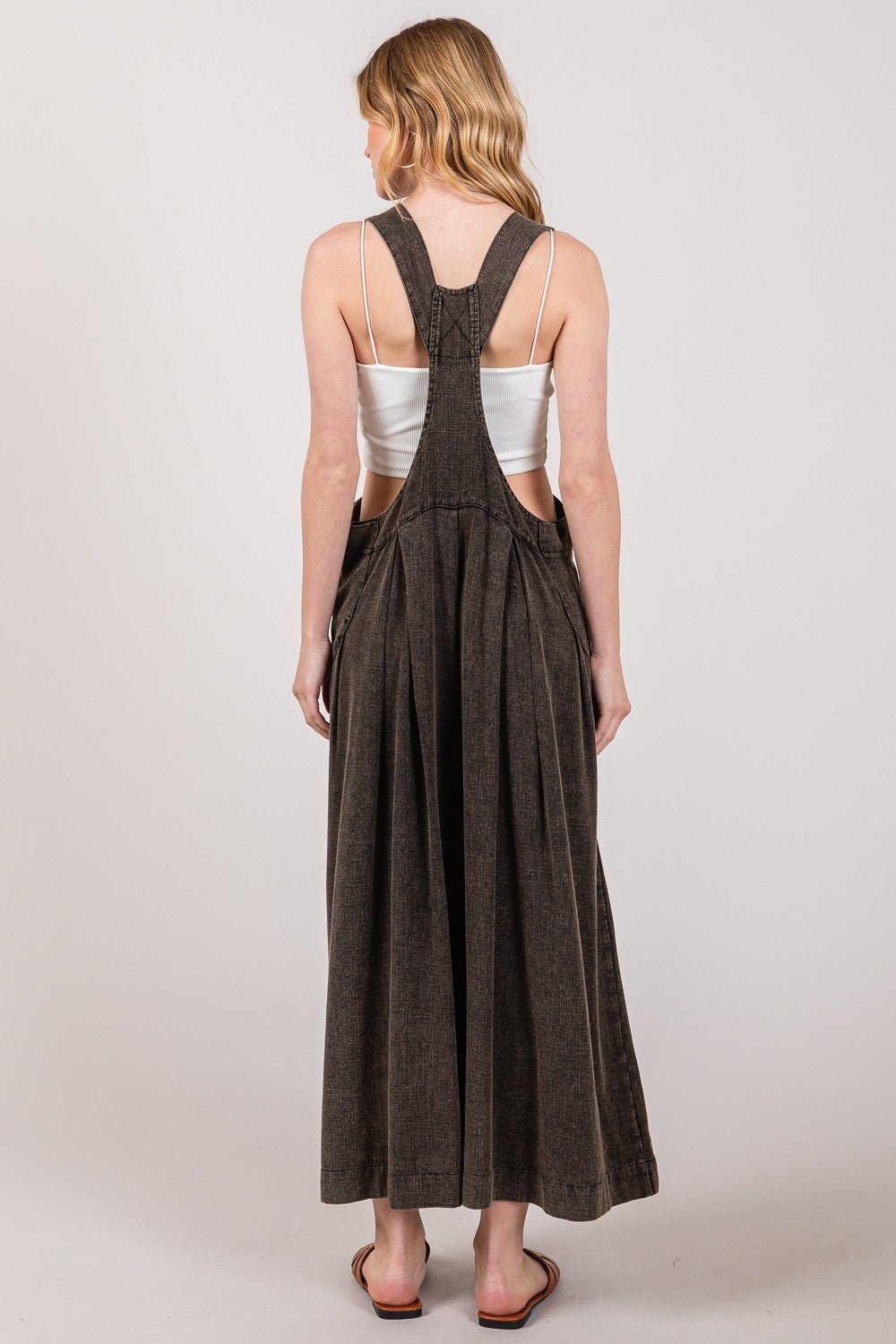 Wide Strap Wide Leg Overalls in BlackOverallsSAGE+FIG