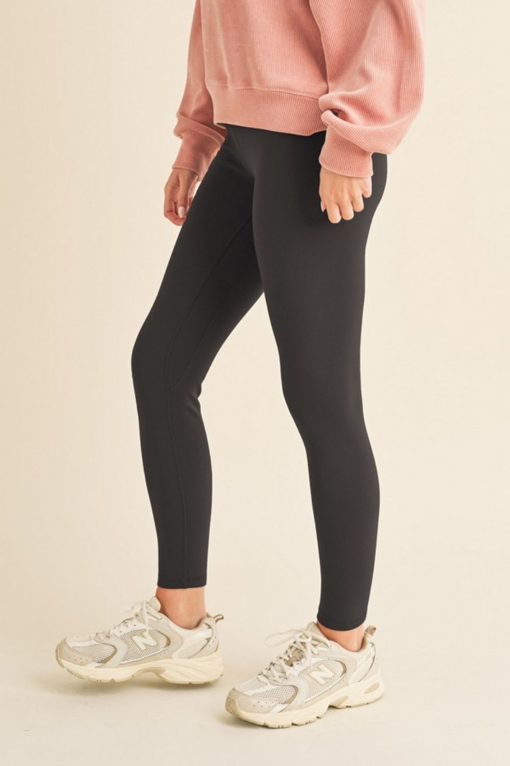 Yelete - Black Fleece Lined High Waisted Leggings