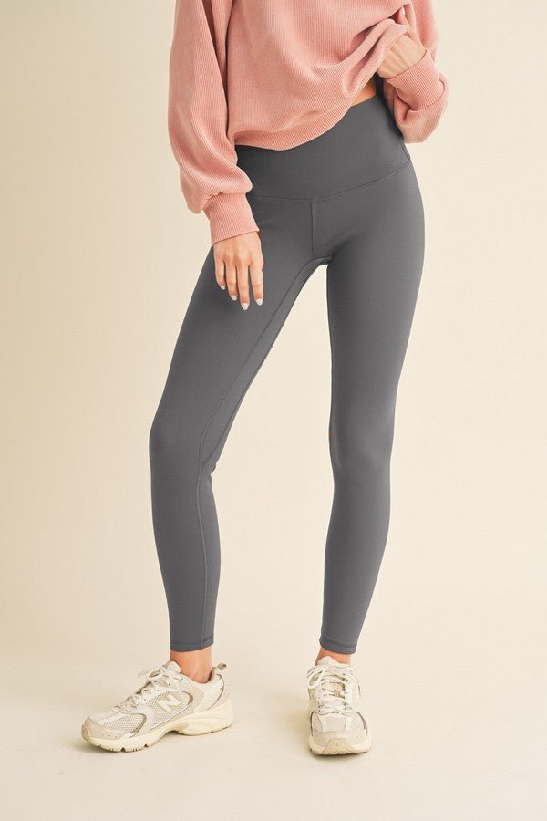 Yelete - Gray Fleece Lined High Waisted Leggings