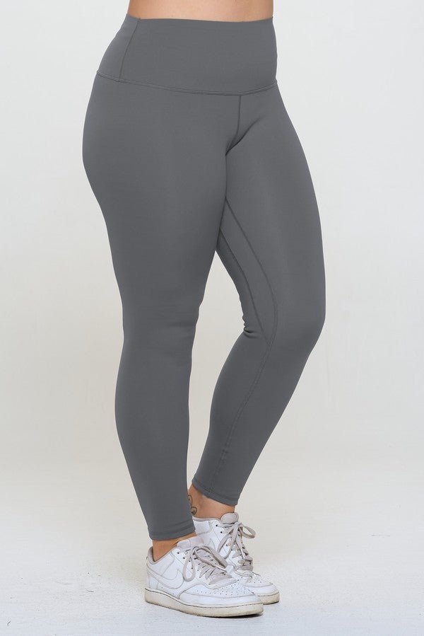 Yelete - Gray Fleece Lined High Waisted Leggings