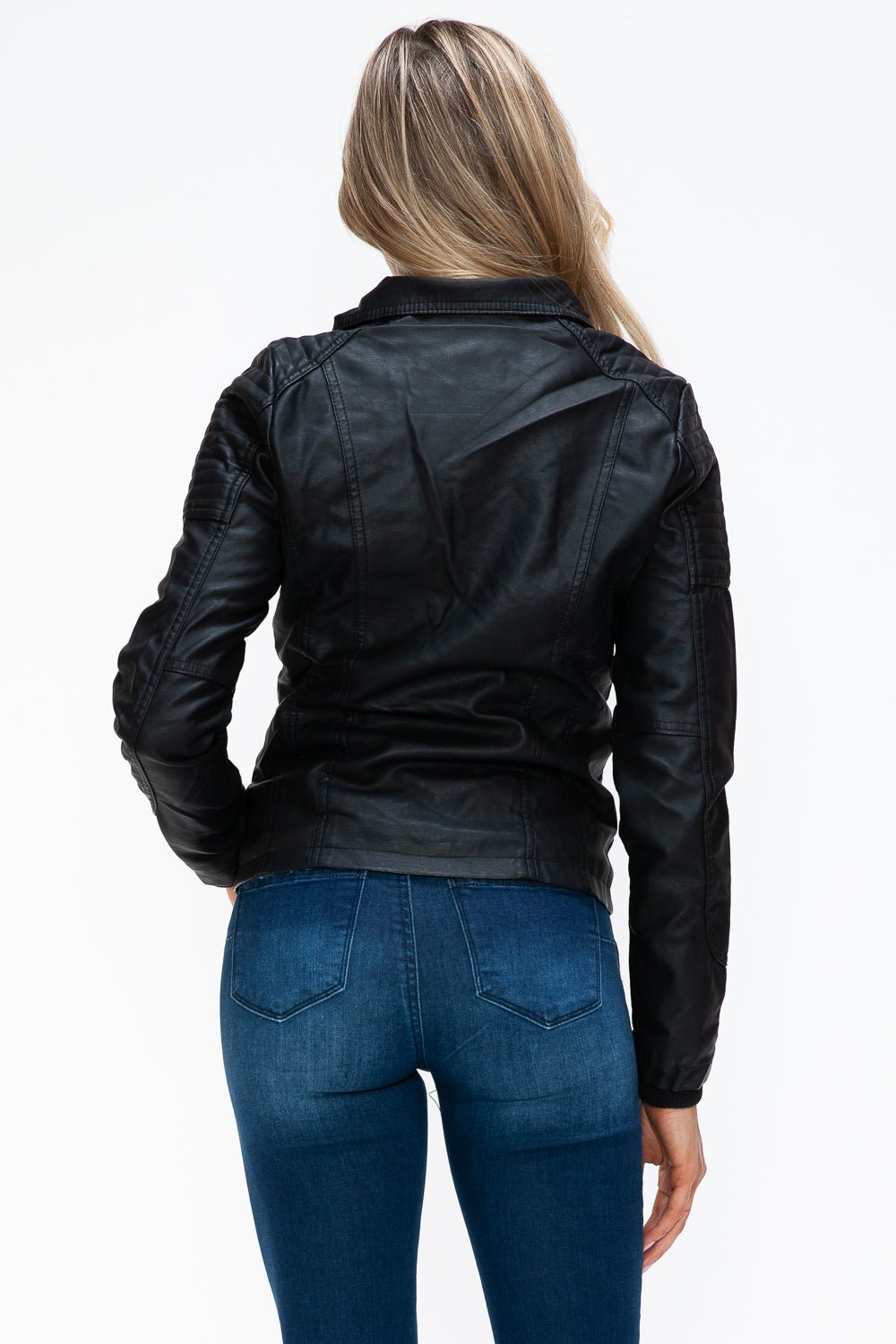 YMI - Black Multi - Pocket Vegan Leather Jacket