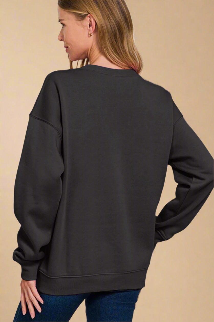 Zenana - Black WEEKEND Graphic Sweatshirt