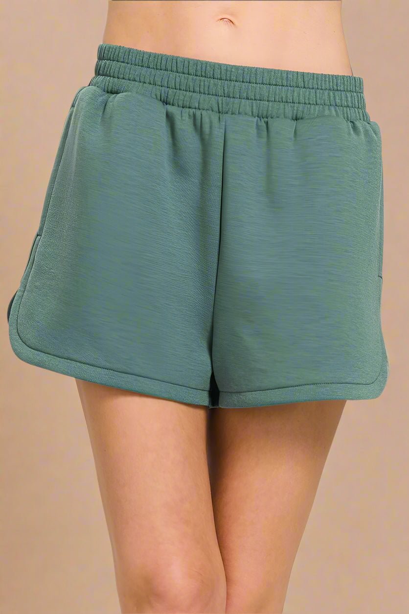 Zenana - Casual Knit Shorts – Sage Green