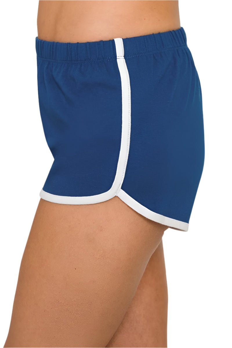 Zenana - Cobalt Blue Retro Trim Shorts