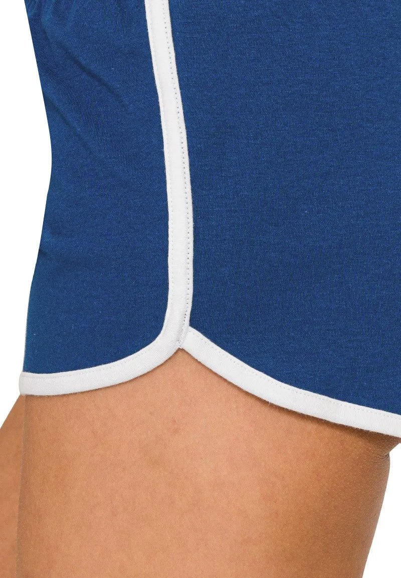 Zenana - Cobalt Blue Retro Trim Shorts