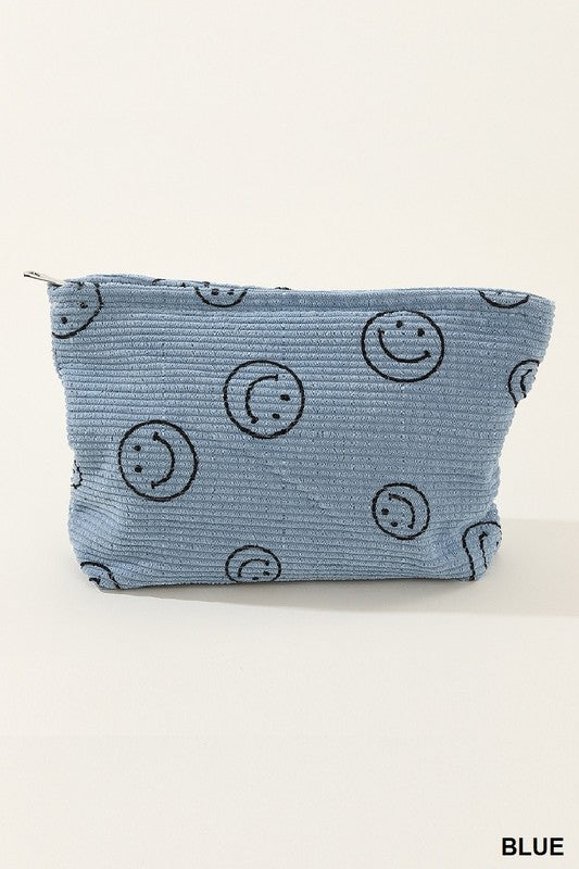 Zenana - Corduroy Smiley Clutch Bag