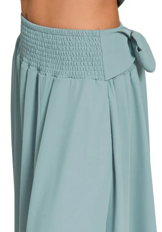 Zenana - Crop Tee & Smocked Waist Maxi Skirt Set – Dusty Aqua