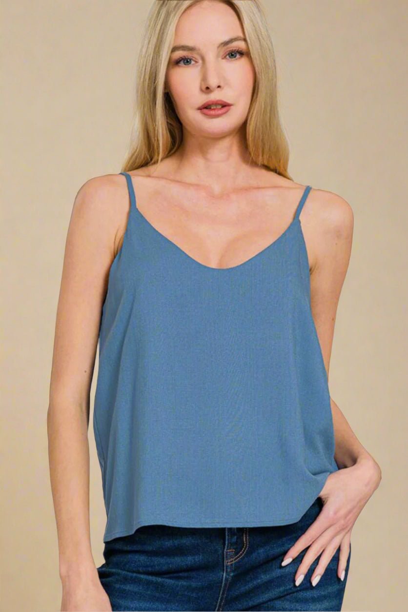 Zenana - Dusty Blue Spaghetti Strap Cami