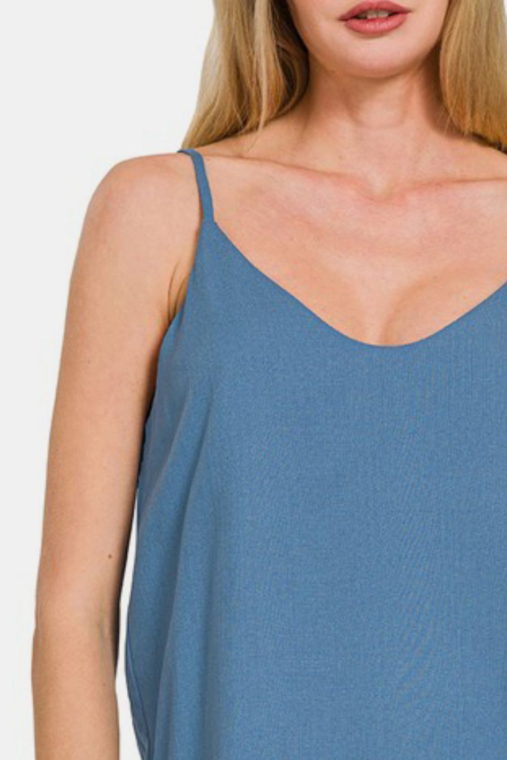 Zenana - Dusty Blue Spaghetti Strap Cami