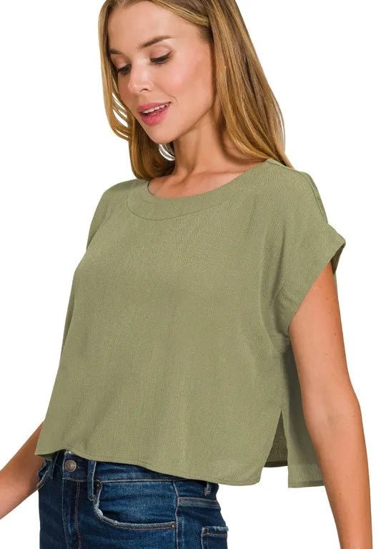 Zenana - Gauze Crop Top and Maxi Skirt Set – Soft Moss