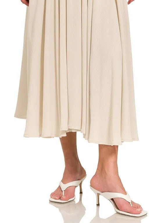 Zenana - Gauze Crop Top and Maxi Skirt Set – Soft Sand