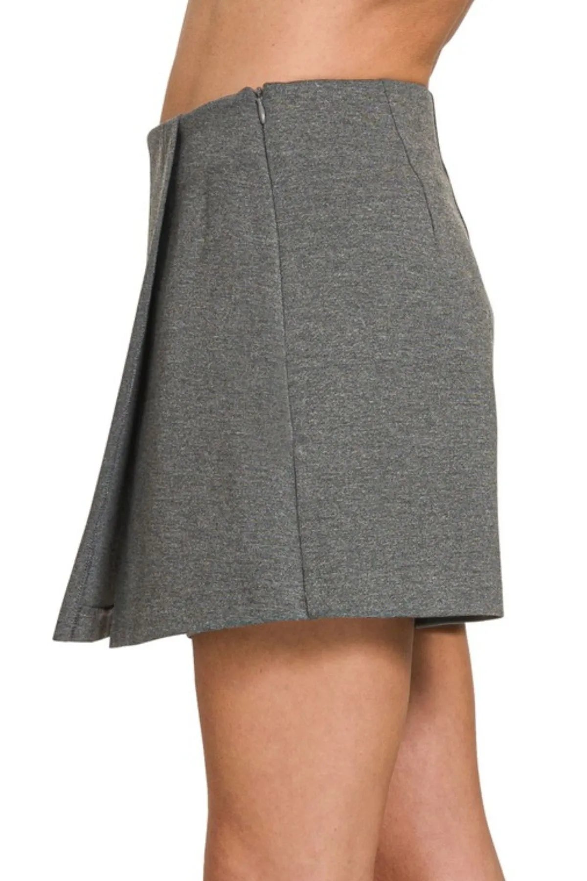 Zenana - Heather Gray Wrap Skort