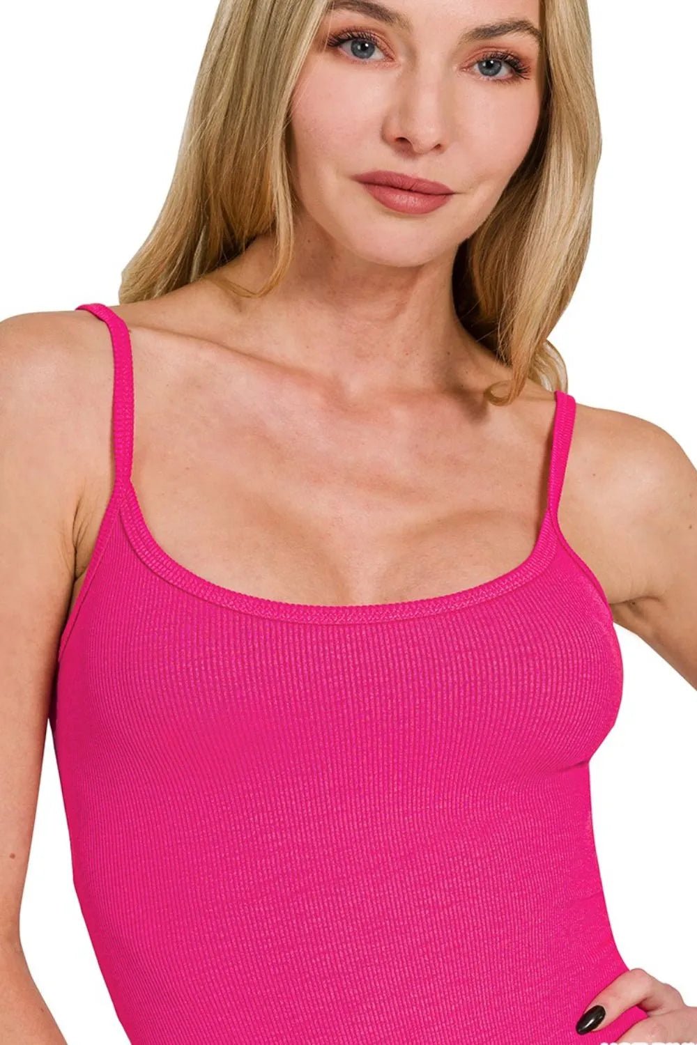 Zenana - Hot Pink Bodycon Midi Tank Dress