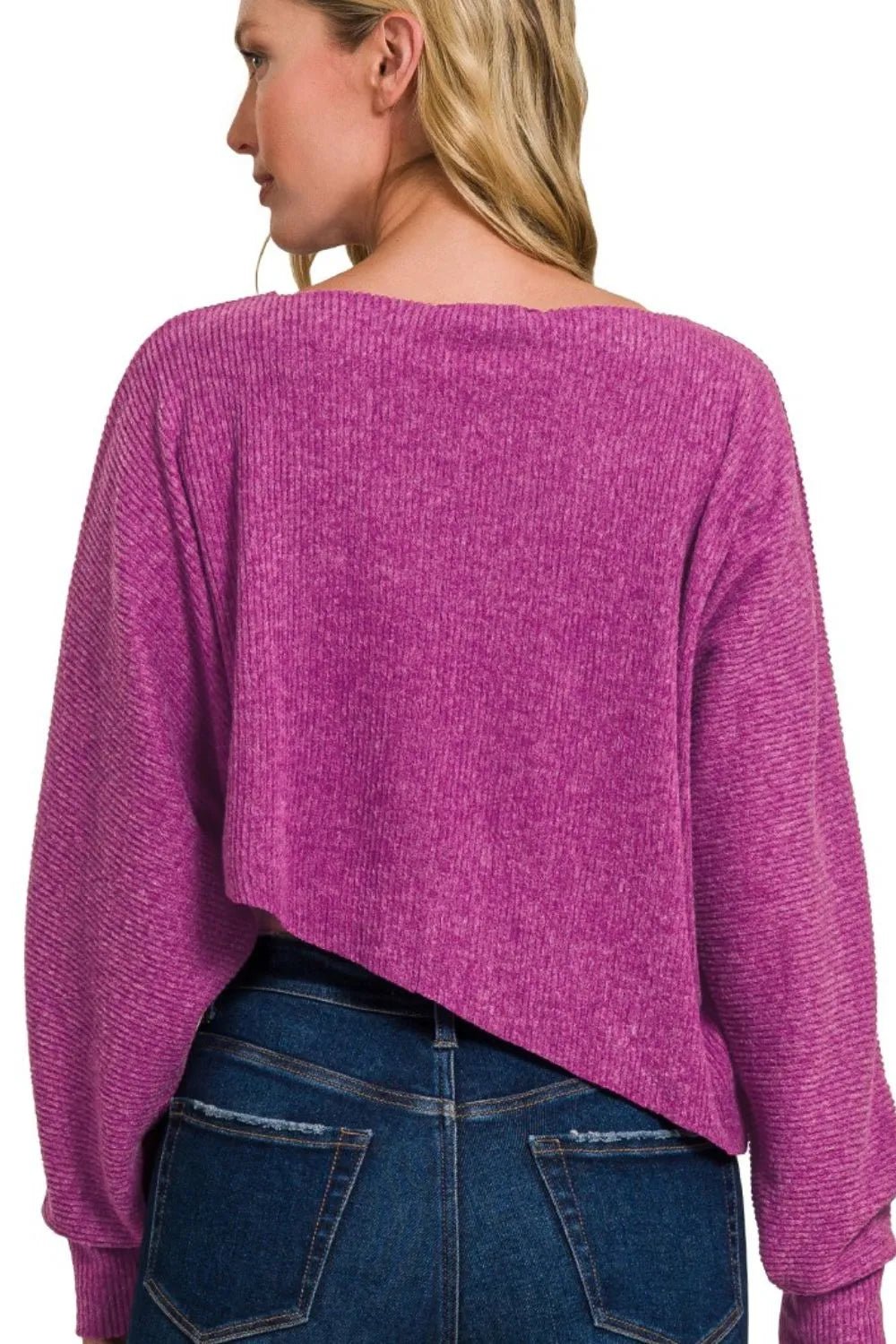 Zenana - Magenta Knit Top & Midi Skirt Set