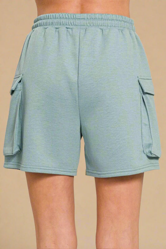 Zenana - Sage Green Pocket Lounge Shorts