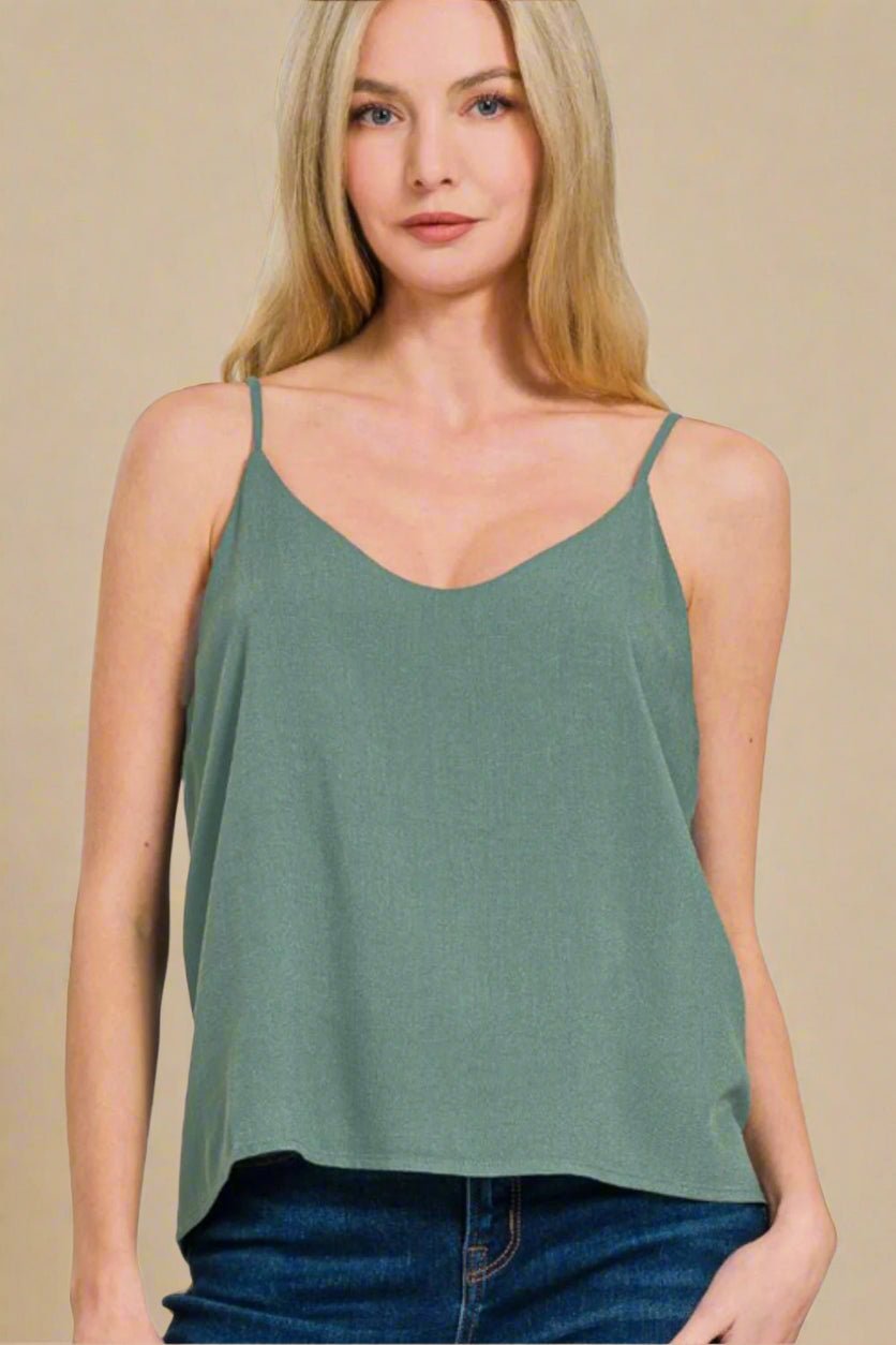 Zenana - Spaghetti Strap Cami in Ash Jade