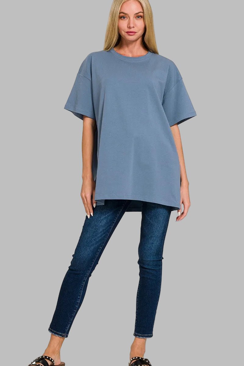 Zenana - Steel Blue Oversized Tee & Leggings Set