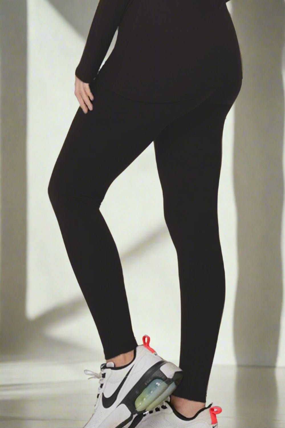 ZenanaTurtleneck Top and Leggings Lounge Set in Black