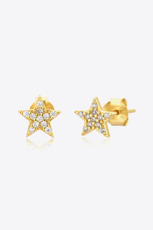 Zircon Art Deco Star Stud EarringsEarringsBeach Rose Co.