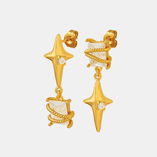 Zircon Geometric Drop EarringsEarringsBeach Rose Co.