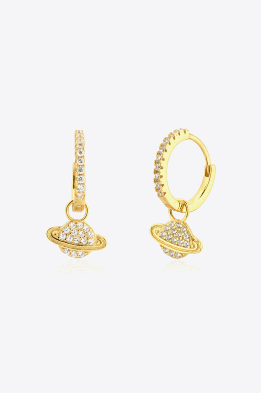 Zircon Planet Drop Huggie EarringsEarringsBeach Rose Co.