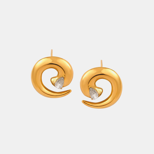 Zircon Spiral Shape EarringsEarringsBeach Rose Co.