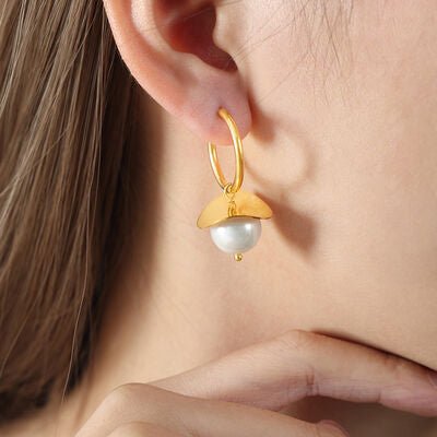 18K Gold-Plated Bead Dangle EarringsEarringsBeach Rose Co.