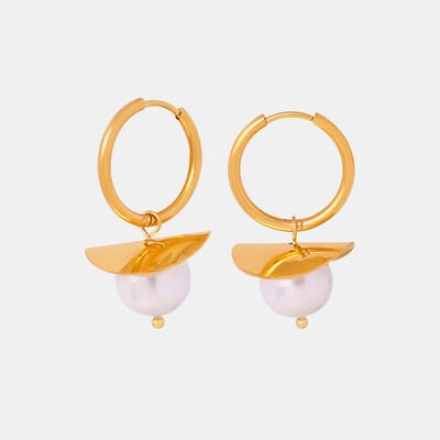 18K Gold-Plated Bead Dangle EarringsEarringsBeach Rose Co.