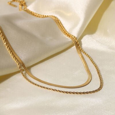 18K Gold-Plated Double-Layered NecklaceNecklaceBeach Rose Co.