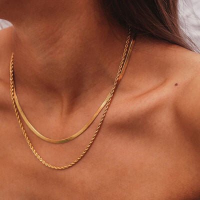 18K Gold-Plated Double-Layered NecklaceNecklaceBeach Rose Co.