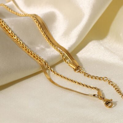 18K Gold-Plated Double-Layered NecklaceNecklaceBeach Rose Co.