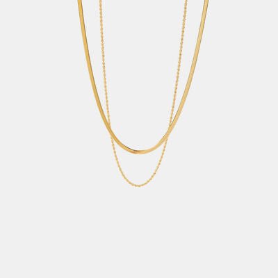 18K Gold-Plated Double-Layered NecklaceNecklaceBeach Rose Co.