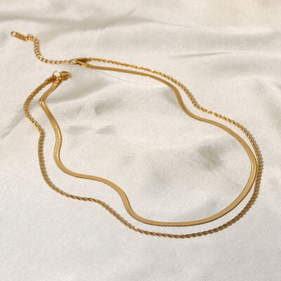 18K Gold-Plated Double-Layered NecklaceNecklaceBeach Rose Co.