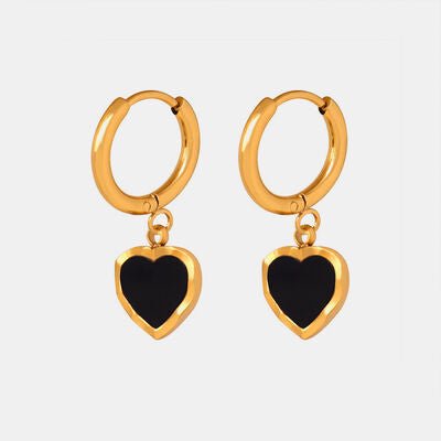 18K Gold-Plated Heart Drop EarringsEarringsBeach Rose Co.