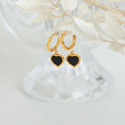 18K Gold-Plated Heart Drop EarringsEarringsBeach Rose Co.