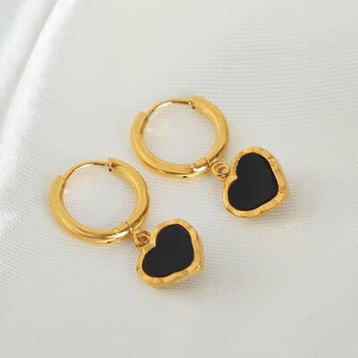 18K Gold-Plated Heart Drop EarringsEarringsBeach Rose Co.