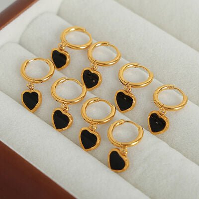 18K Gold-Plated Heart Drop EarringsEarringsBeach Rose Co.