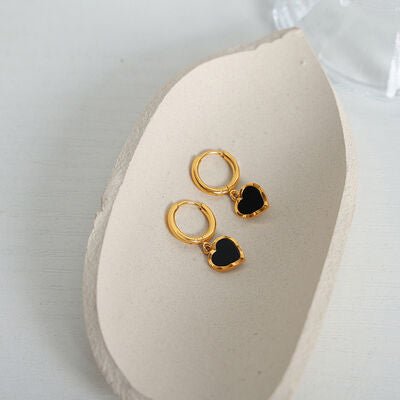 18K Gold-Plated Heart Drop EarringsEarringsBeach Rose Co.