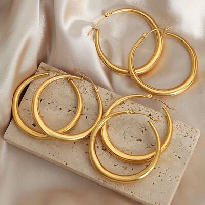 18K Gold-Plated Hoop EarringsEarringsBeach Rose Co.