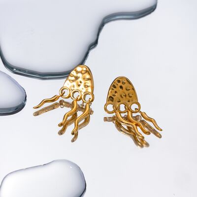 18K Gold-Plated Jellyfish EarringsEarringsBeach Rose Co.