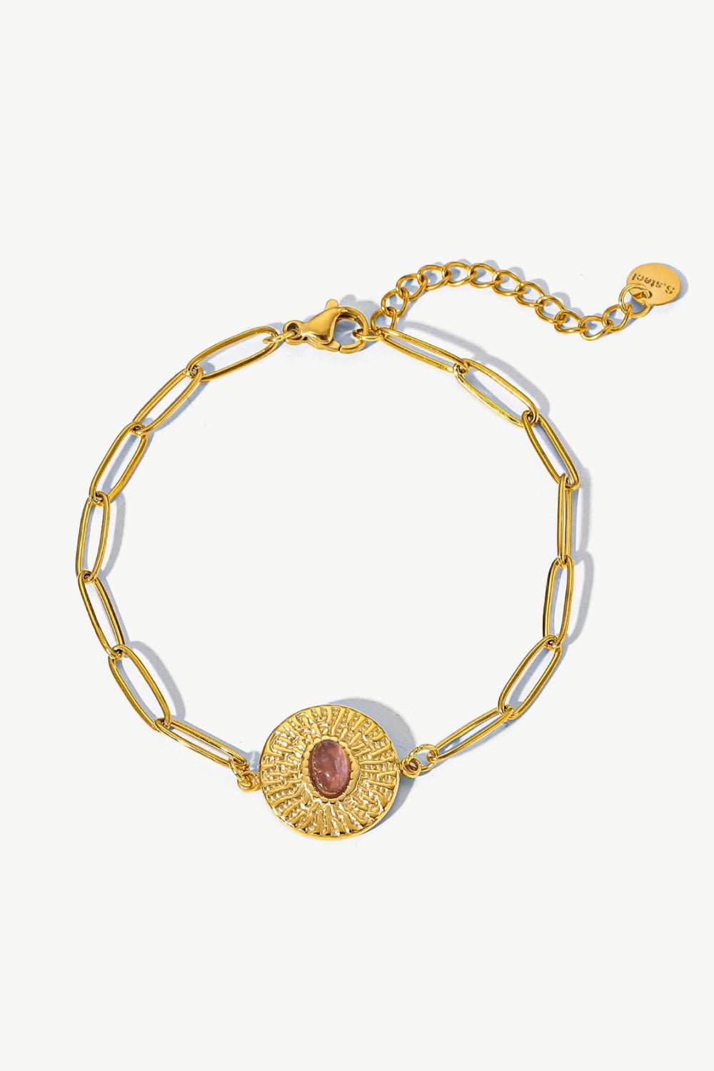 18K Gold Plated Paperclip Chain Bracelet in PinkBraceletBeach Rose Co.