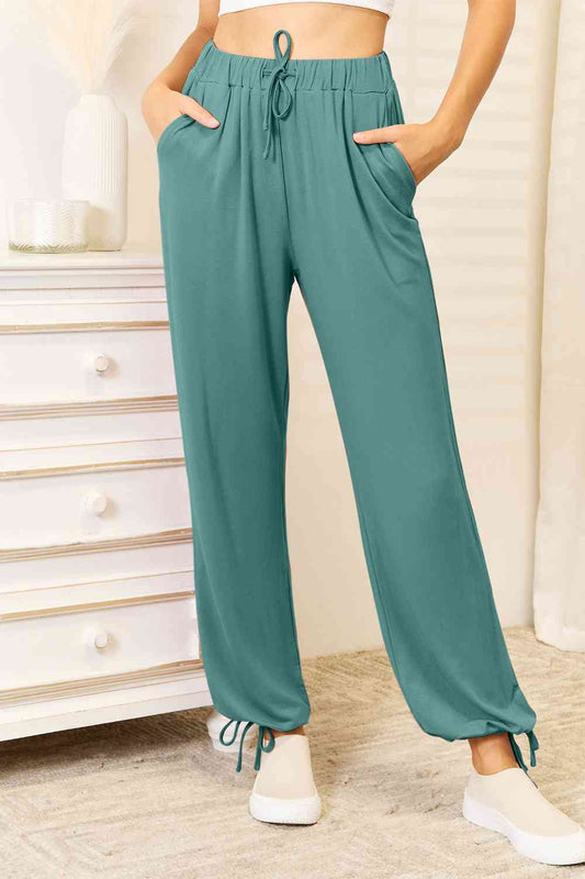 Soft Rayon Drawstring Waist Pants with PocketsBasic Bae